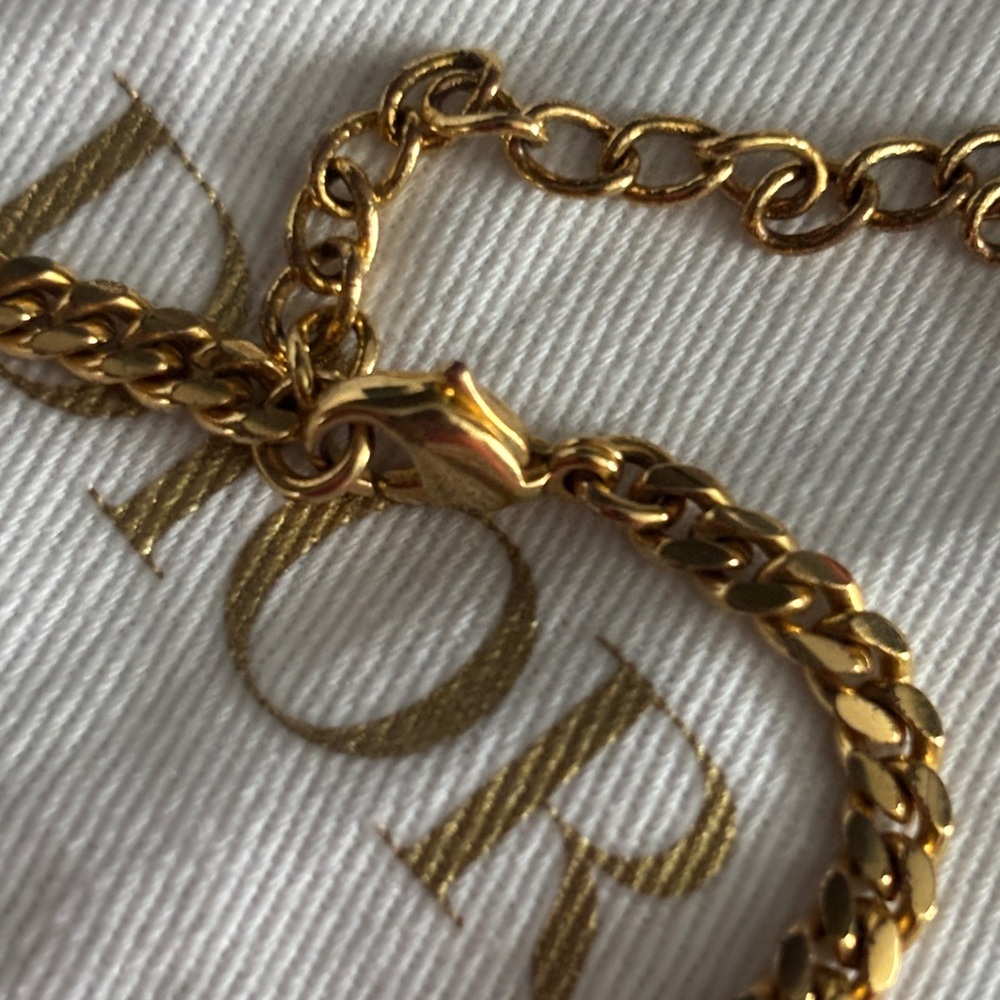 !!SOLD!!Dior Cuban Link Gold Bracelet - Picture 6 of 8